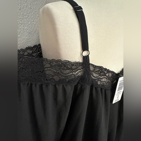 Torrid Elegant Women's Chiffon Black Off-Shoulder 3/4 Sleeve Lace Top Blouse, NW - Picture 11 of 12